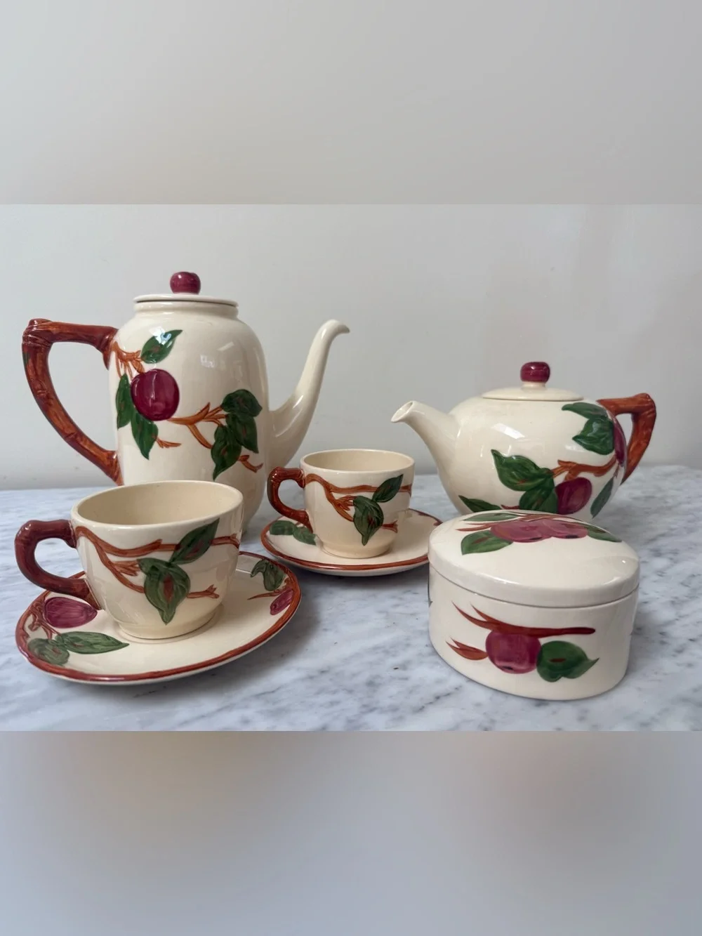 Vintage Franciscan china: hand-painted dinnerware, serving set, & coffee tea set